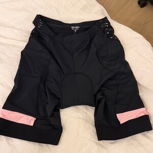 Beroy Women's Black and Pink Bike Shorts